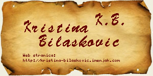 Kristina Bilašković vizit kartica
